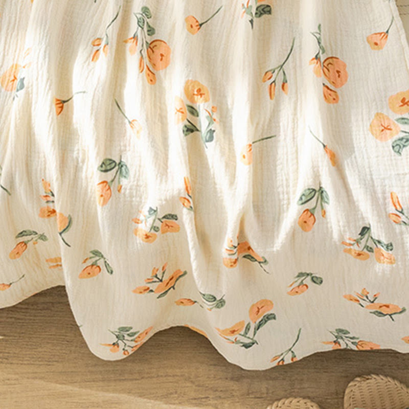Ownkoti Orange Floral Cotton Gauze Camisole Nightgown - image 6
