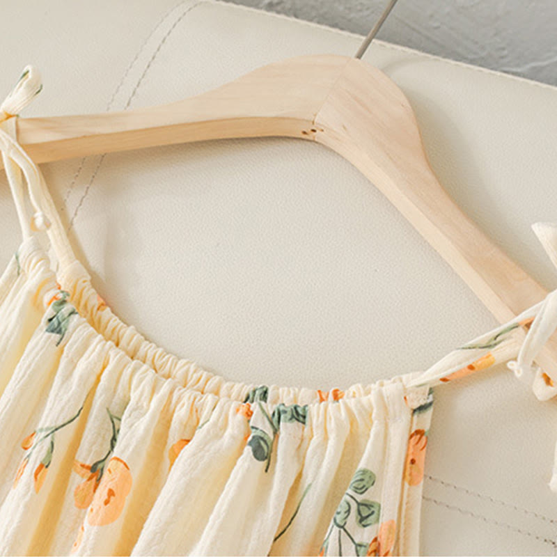Ownkoti Orange Floral Cotton Gauze Camisole Nightgown - image 4