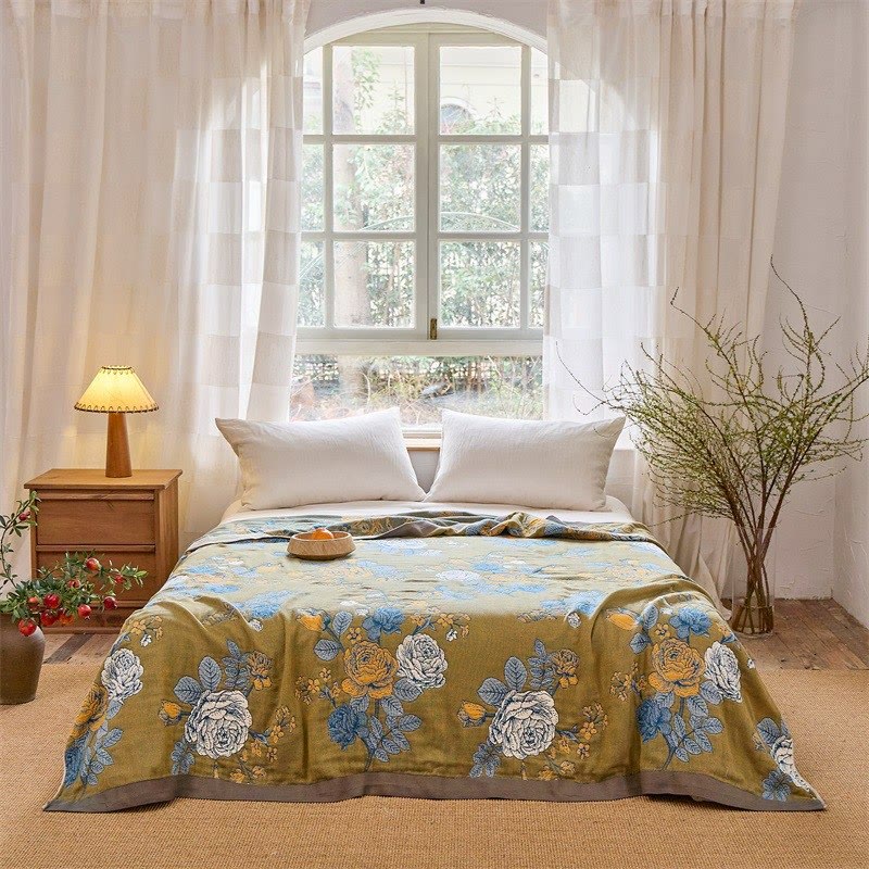 Ownkoti Rose Jacquard Pure Cotton Quilt Blanket - image 1