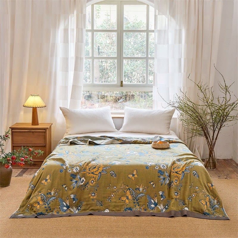 Ownkoti Butterfly & Floral Pure Cotton Quilt Blanket - image 1