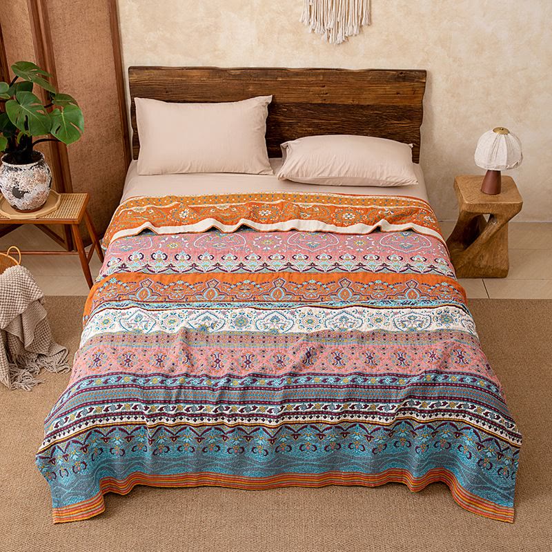 Ownkoti Retro Stripe Pattern Cotton Quilt Blanket - King - image 0