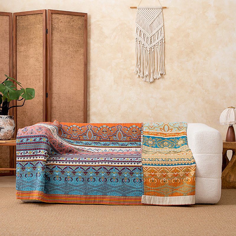 Ownkoti Retro Stripe Pattern Cotton Quilt Blanket - image 3