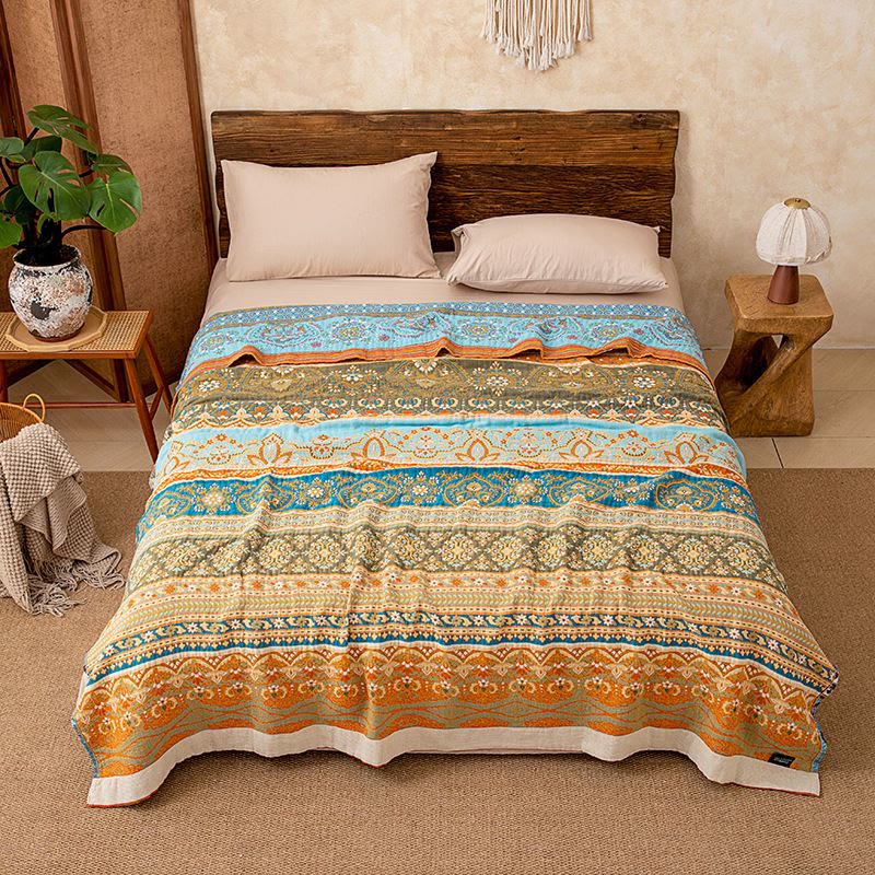 Ownkoti Retro Stripe Pattern Cotton Quilt Blanket - image 1