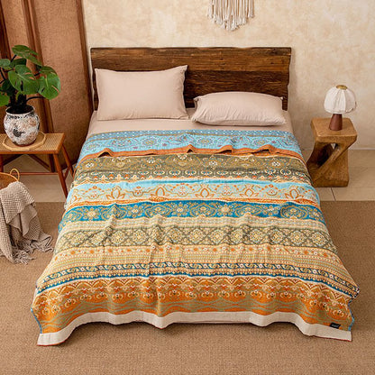 Ownkoti Retro Stripe Pattern Cotton Quilt Blanket - image 1