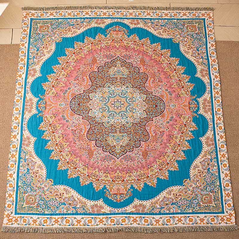 Ownkoti Vintage Pattern Cotton Gauze Tassel Quilt Blanket - image 5