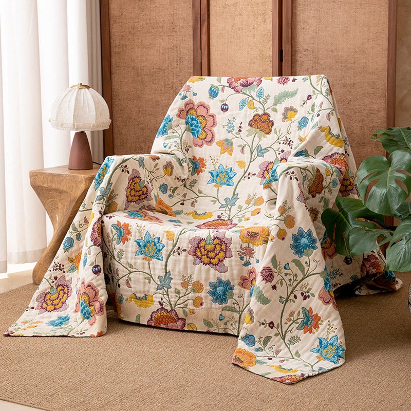 Ownkoti Floral Garden Cotton Gauze Quilt Blanket - image 2