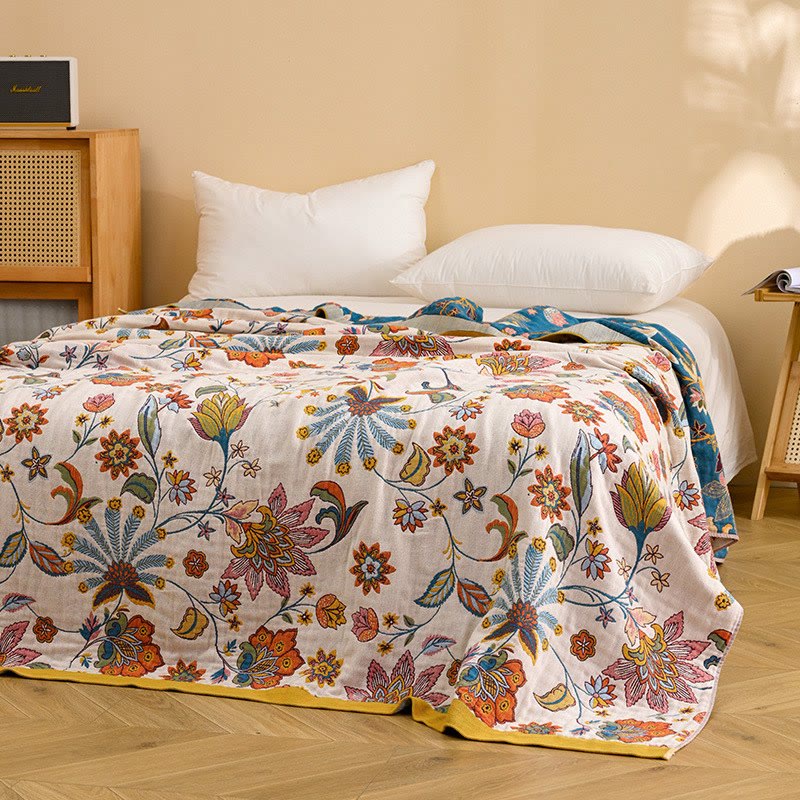 Ownkoti Reversible Floral Cotton Gauze Quilt Blanket - image 1