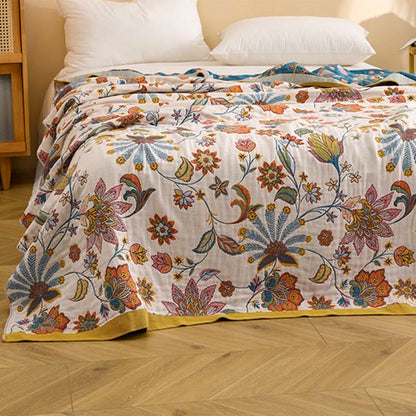 Ownkoti Reversible Floral Cotton Gauze Quilt Blanket - image 3