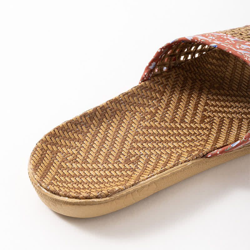 Ownkoti Floral Rattan Straw Slides House Slippers - image 8