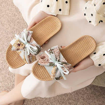 Ownkoti French Romantic Floral Linen Slippers  - image 6