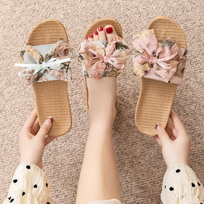 Ownkoti French Romantic Floral Linen Slippers  - image 4