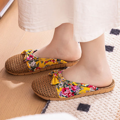 Ownkoti Closed-Toe Woven Rattan House Slippers - image 5