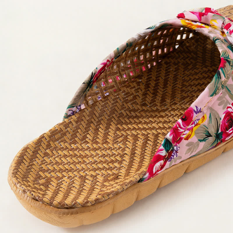 Ownkoti Closed-Toe Woven Rattan House Slippers - image 7