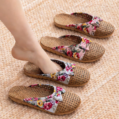 Ownkoti Closed-Toe Woven Rattan House Slippers - image 0