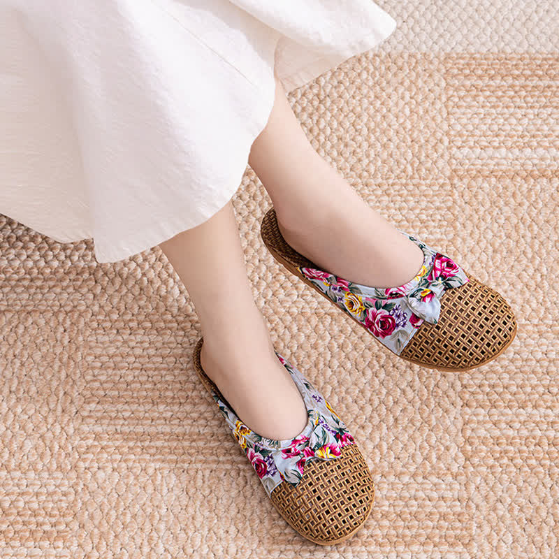 Ownkoti Closed-Toe Woven Rattan House Slippers - image 10