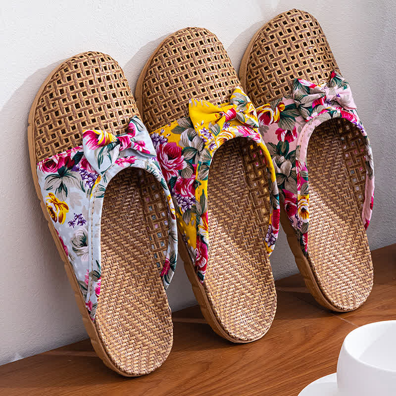 Ownkoti Closed-Toe Woven Rattan House Slippers - image 2