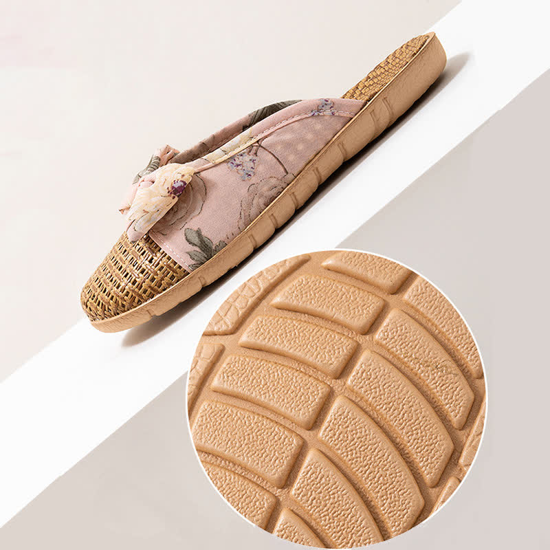 Ownkoti  Vintage Floral Rattan Lightweight Slippers  - image 6