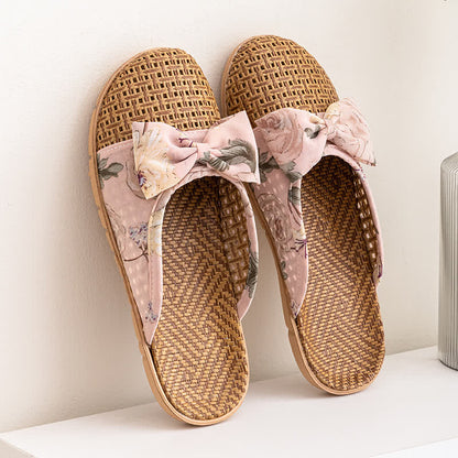 Ownkoti  Vintage Floral Rattan Lightweight Slippers  - Pink - L - image 7