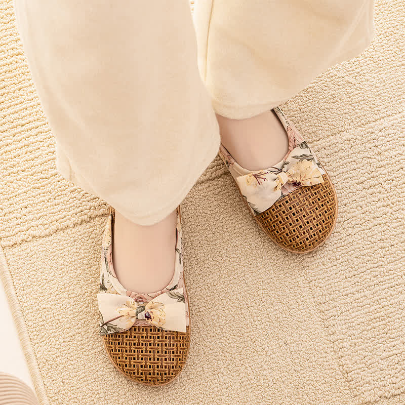 Ownkoti  Vintage Floral Rattan Lightweight Slippers  - image 5