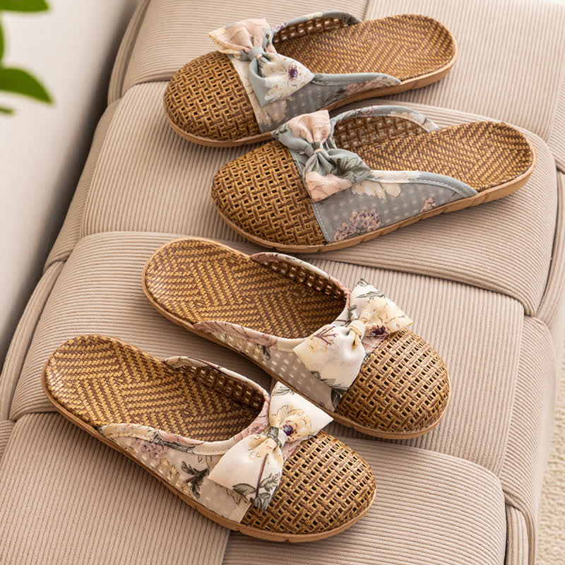 Ownkoti  Vintage Floral Rattan Lightweight Slippers  - image 3