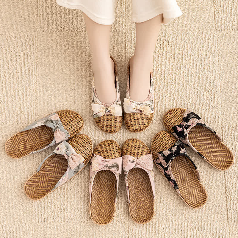 Ownkoti  Vintage Floral Rattan Lightweight Slippers  - image 1