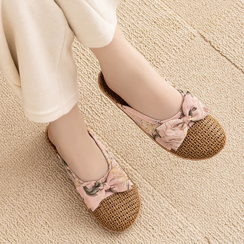 Ownkoti  Vintage Floral Rattan Lightweight Slippers  - image 8
