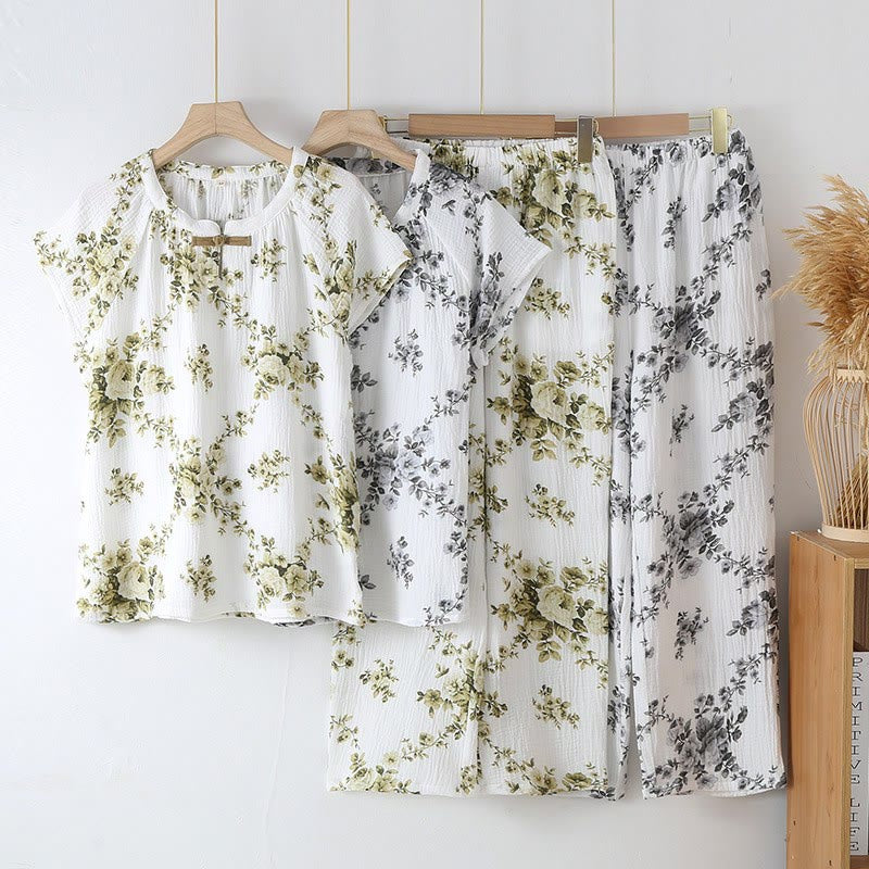 Ownkoti Vintage Peony Cotton Gauze Pajama Set - image 0