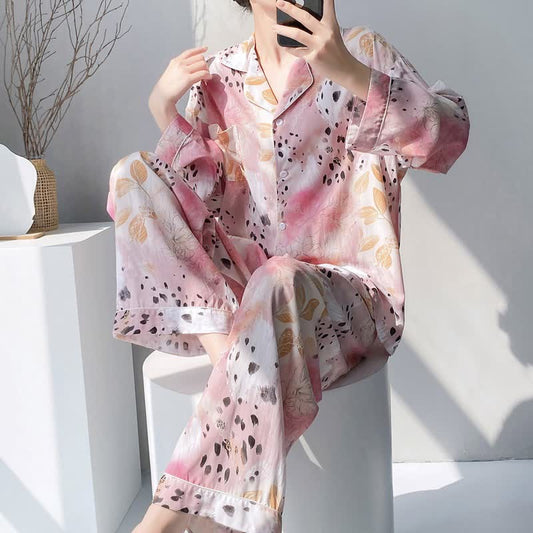 Ownkoti Mixed Floral & Leopard Print Pajama Set - Pink - XXL - image 0