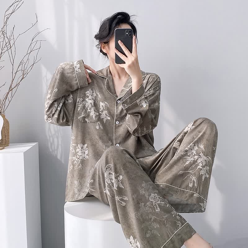 Ownkoti Elegant Lily Floral Pajama Set - image 1