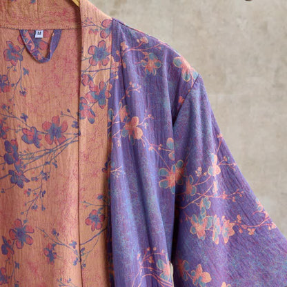 Ownkoti Branch & Floral Short Sleeve Cotton Robe - image 2