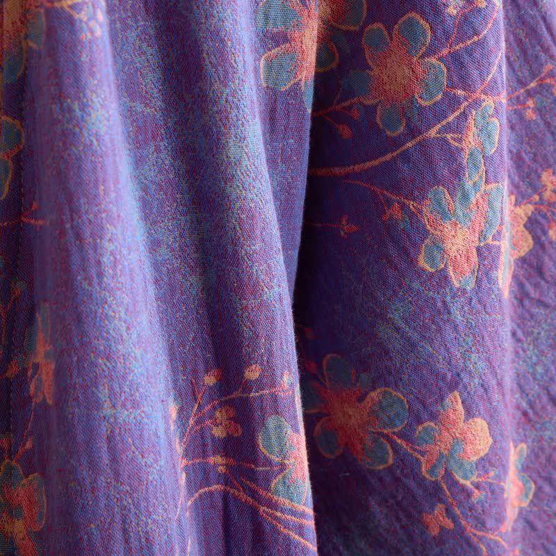 Ownkoti Branch & Floral Short Sleeve Cotton Robe - image 6