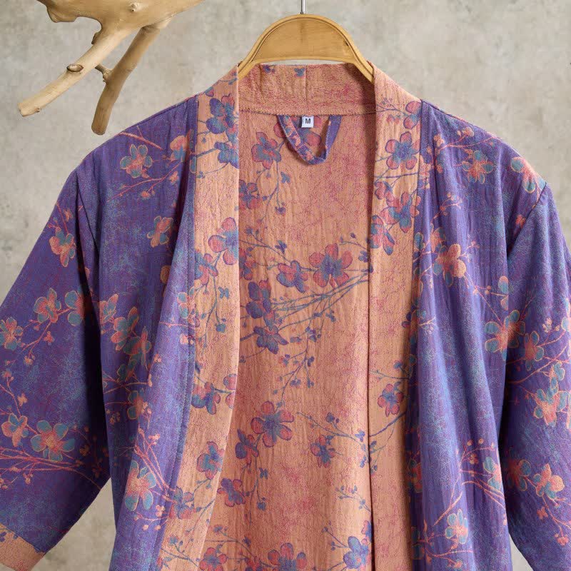 Ownkoti Branch & Floral Short Sleeve Cotton Robe - image 1