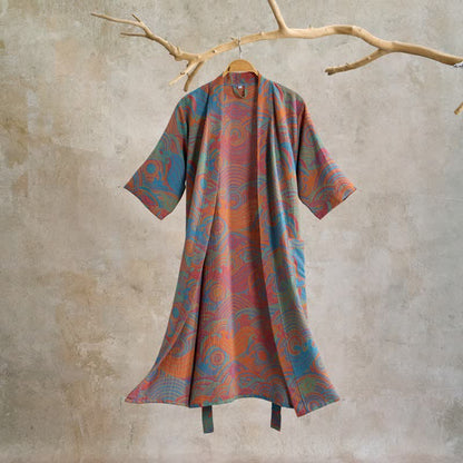 Ownkoti Vintgae Cloud Short Sleeve Cotton Robe - Multicolor - XL - image 0