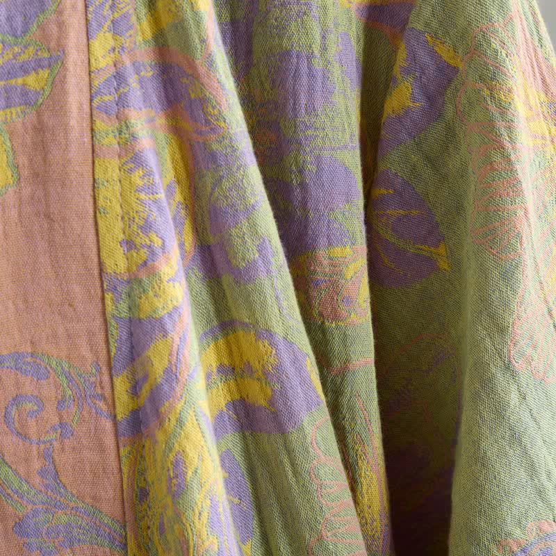 Ownkoti Artistic Floral Short Sleeve Cotton Robe - image 9