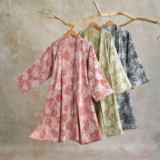 Ownkoti Elegant Floral Kimono Cotton Gauze Robe - image 0