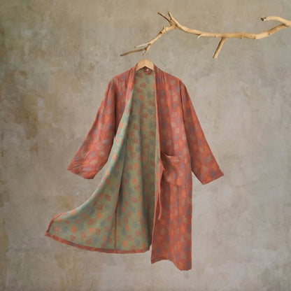 Ownkoti Ginkgo Leaf Cotton Gauze Yukata Robe - image 5