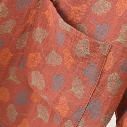 Ownkoti Ginkgo Leaf Cotton Gauze Yukata Robe - image 11