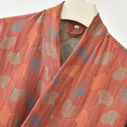 Ownkoti Ginkgo Leaf Cotton Gauze Yukata Robe - image 7