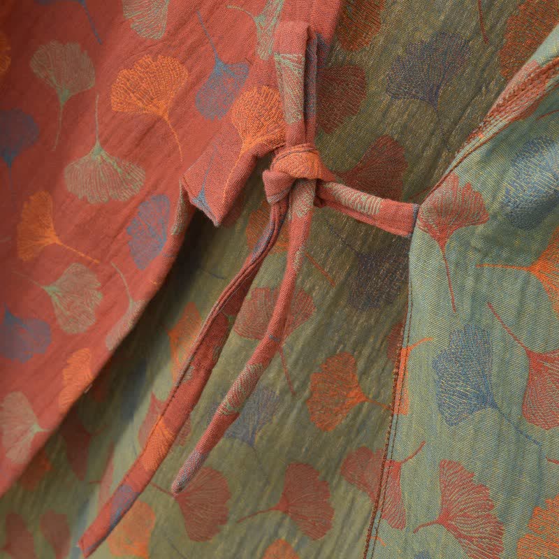 Ownkoti Ginkgo Leaf Cotton Gauze Yukata Robe - image 10