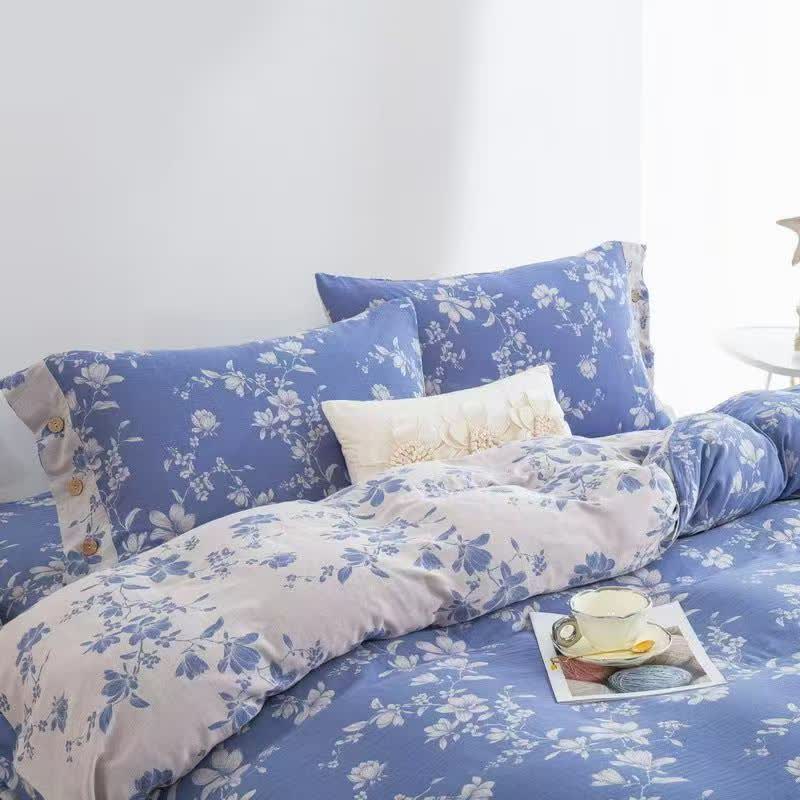 Ownkoti Blue Lily Cotton Gauze Bedding Set(4PCS) - image 2