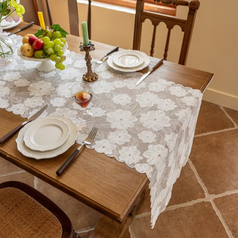 Ownkoti Camellia Jacquard Lace Table Runner - image 4