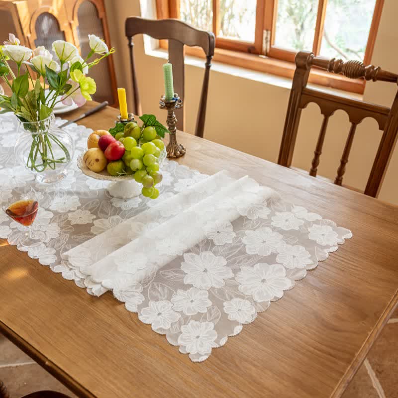 Ownkoti Camellia Jacquard Lace Table Runner - image 5