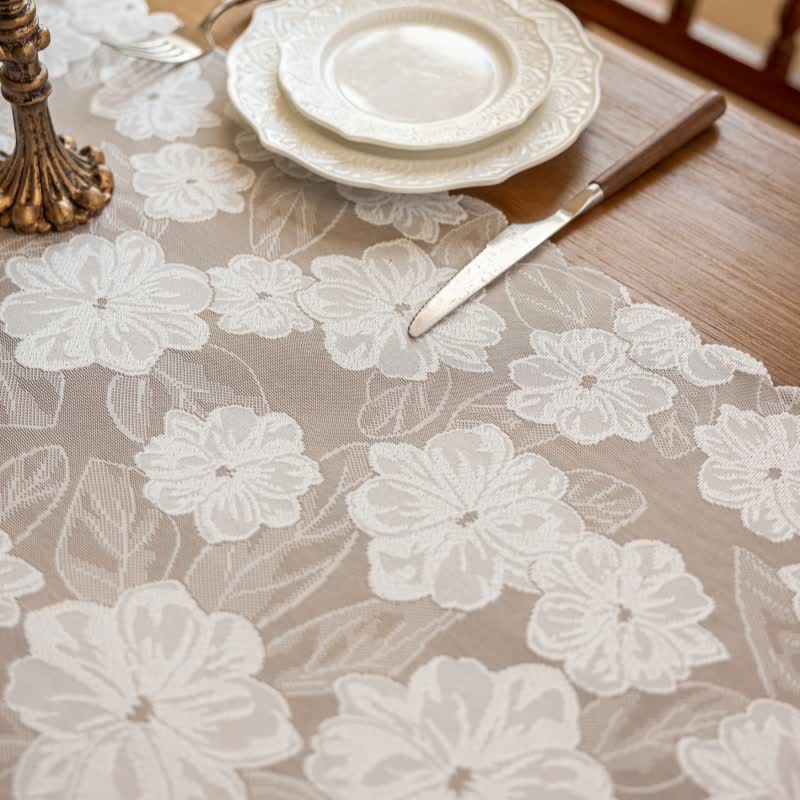 Ownkoti Camellia Jacquard Lace Table Runner - image 7