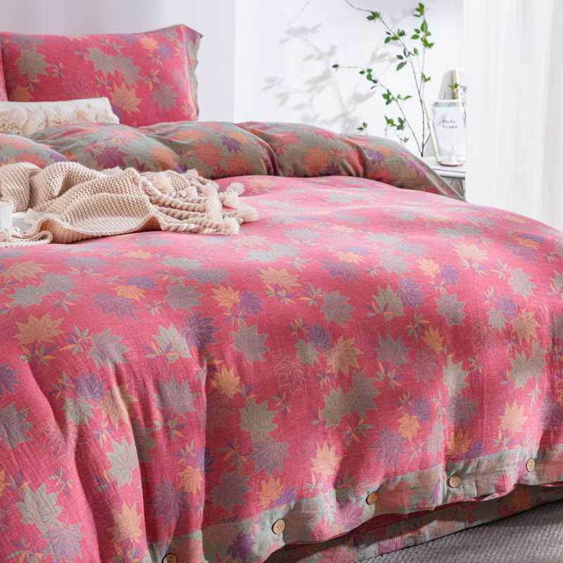 Ownkoti Rustic Maple Leaf Cotton Bedding Set(4PCS) - image 2