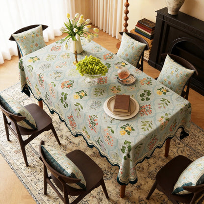 Ownkoti Botanical Floral Scalloped Edge Tablecloth - Rectangle - 55''×86'' - image 3