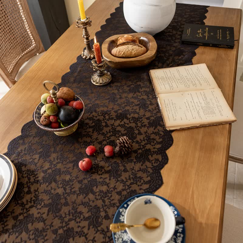 Ownkoti Elegant Floral Lace Tassel Table Runner - image 10