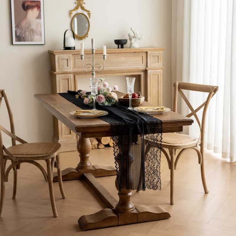 Ownkoti Floral Jacquard Lace Table Runner - image 8