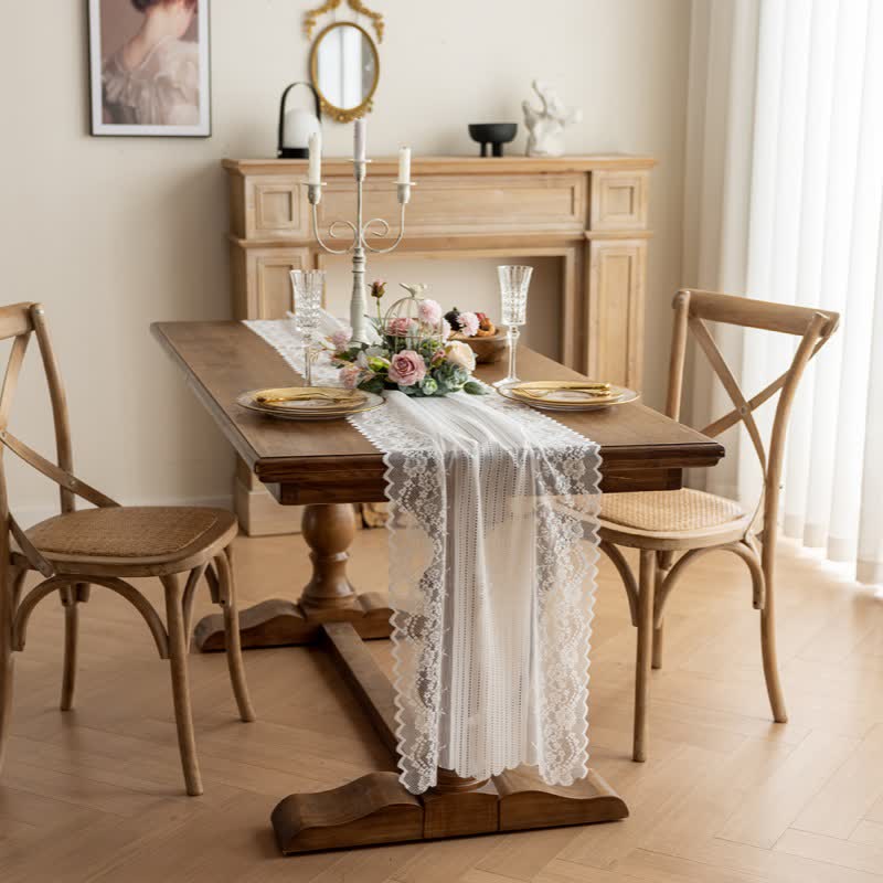 Ownkoti Floral Jacquard Lace Table Runner - image 2