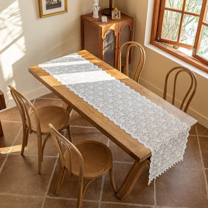 Ownkoti Elegant Floral Lace Tassel Table Runner - image 4