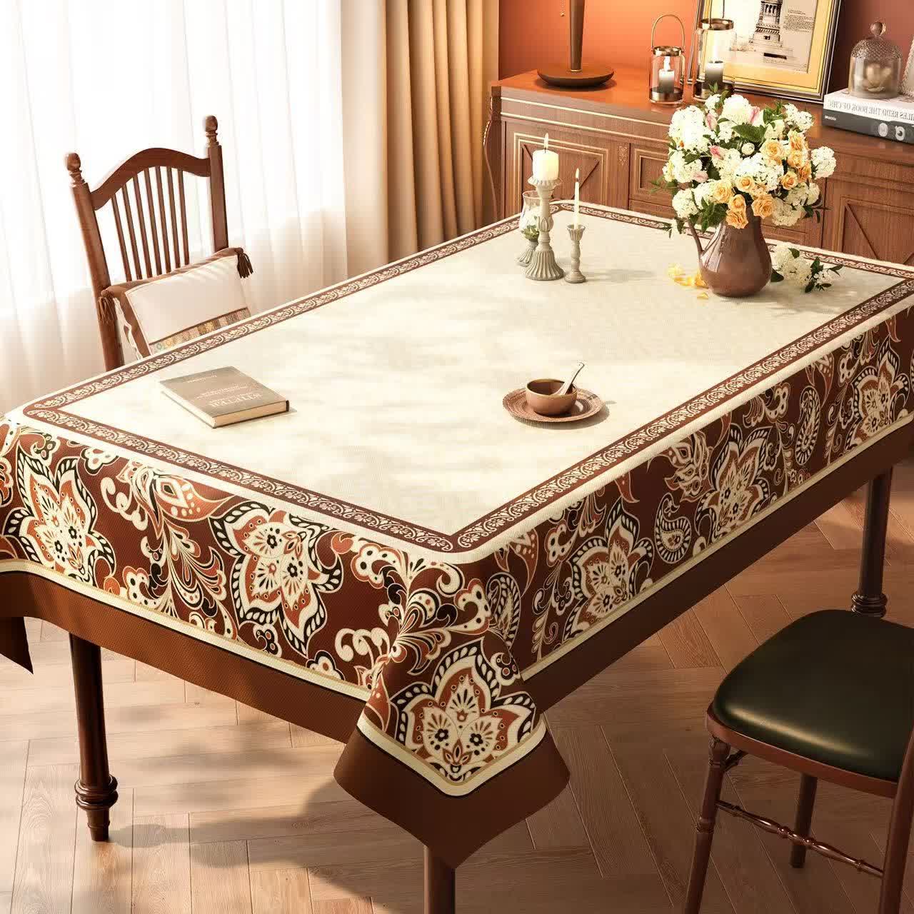 Ownkoti Boho Style Geometric Pattern Tablecloth - B - 55'' × 86'' - image 1